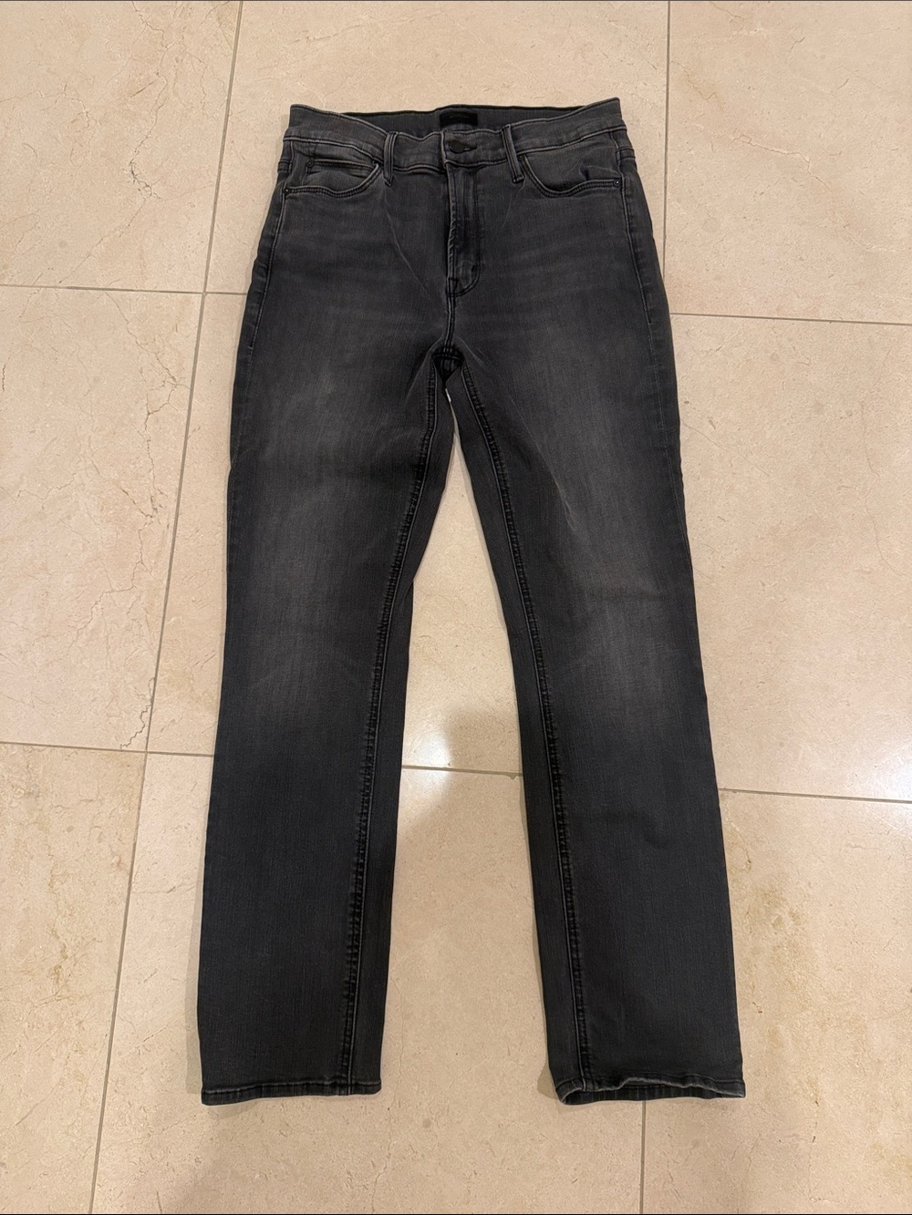 MOTHER Women's Straight Leg Jeans in Washed Black